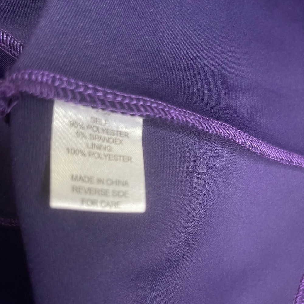 Alexia Admor Rich Purple Short Sleeve Midi Dress - Size L - Picture 5 of 6